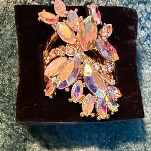 Paparazzi Gold Ring with Iridescent Crystals